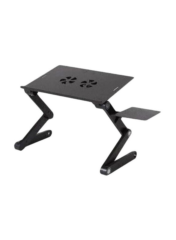 Foldable E-Table with Two Cooling Fan Holes, 2724560700221, Black