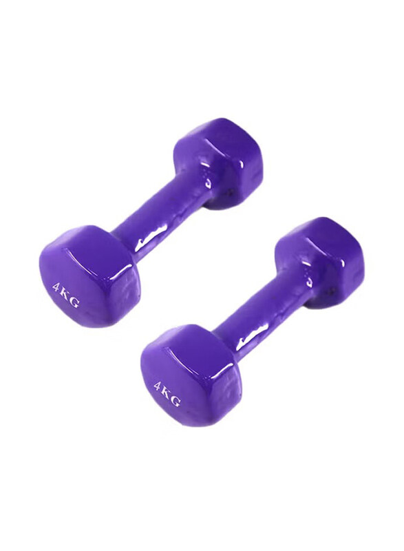 

Generic Hexagonal Dumbbell Set, 2 x 4KG, Purple