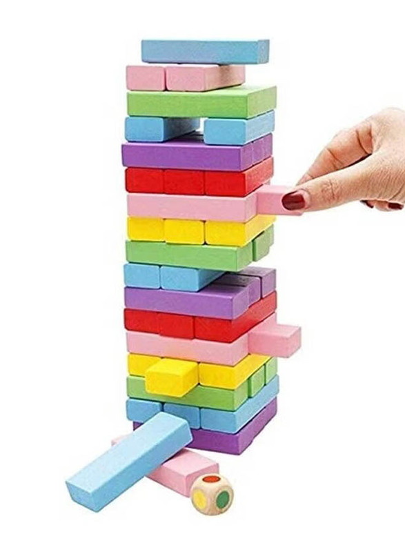 Knafs 54-Piece Zenga Game Wooden Blocks, Ages 3+, Multicolour