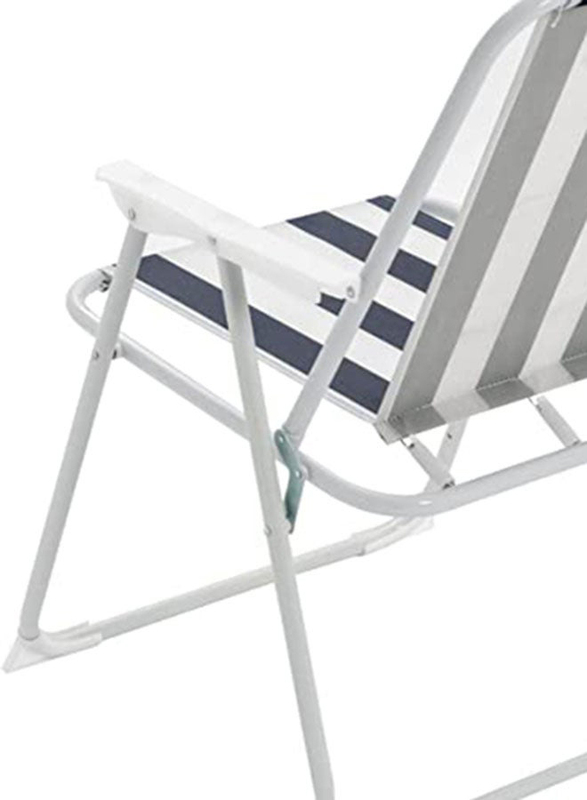 Multipurpose Foldable Chair, CH2460MLT, 26.4 x 24.6 x 43.7inch, White/Blue