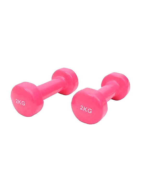 

Generic Rubber Dumbbell Set, 2 x 2 KG, Pink