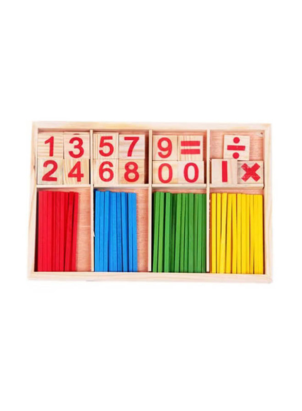 Sharpdo Number Counting Sticks Teaching Wooden Toy, Ages 3+, Multicolour