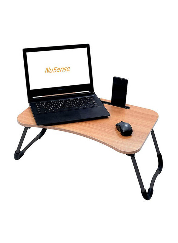 Multi-Purpose Laptop Table with Dock Stand, Beige/Black