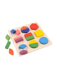 Geometric Fraction Montessori Wooden Toy, Multicolour