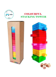 FunBlast Wooden Tumbling Tower, Multicolour, 54 Piece, Ages 3+