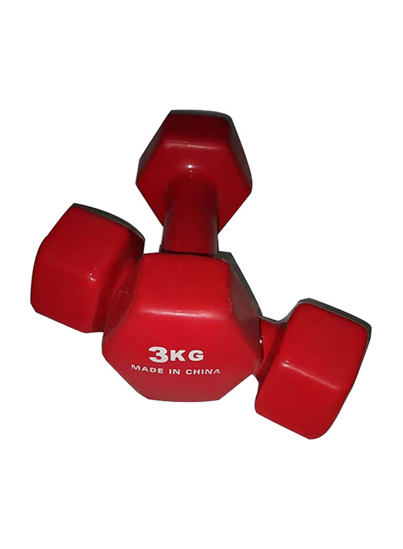 

Generic Vinyl Dumbbell Set, 2 x 3 KG, Red