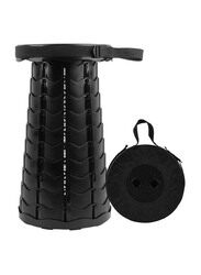 Folding Telescopic Stool, 26 x 7.5 x 26cm, Black