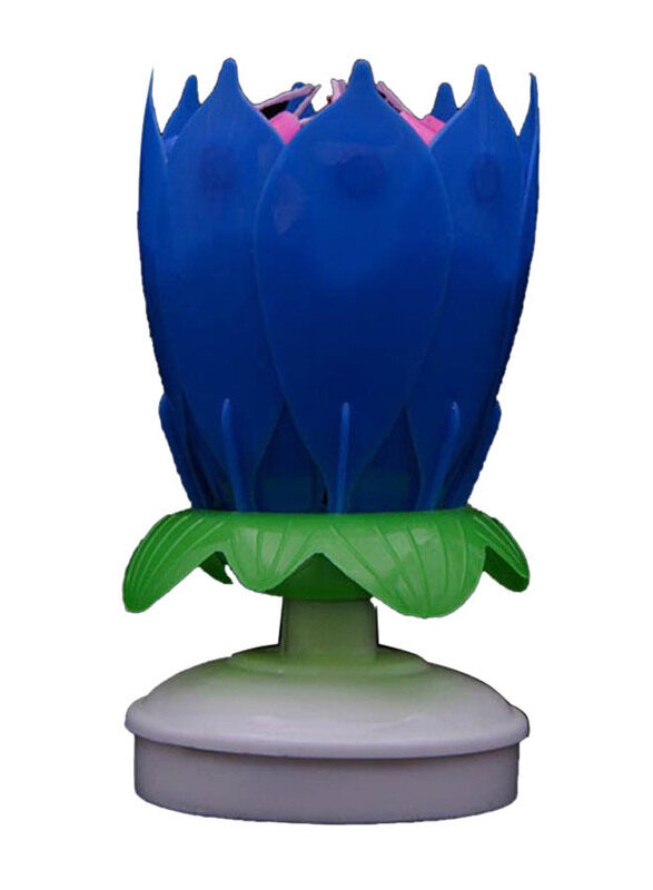 

Generic Lotus Flower Birthday Candle With Music, Blue