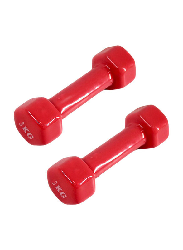 

Generic Hexagonal Dumbbells Set, 2 x 3 KG, Red