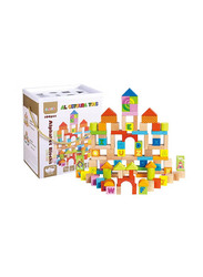 Alostoura Wood Alphabet Stacking Blocks Set Eco-Friendly & Lightweight Easy To Carry, 100 Pieces, Ages 1+