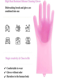 Generic Magic Reusable Silicone Gloves, 38.1 x 15.24cm, 1 Pair, Pink