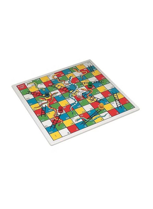 Snake And Ladder Colourful Board Game With Dice and Colourful Pieces, Ages 7+