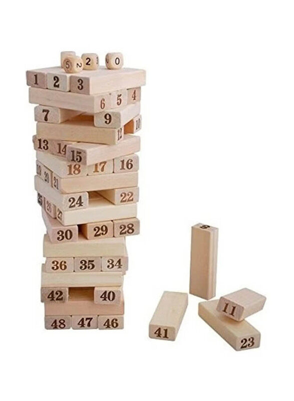 

Vibgyor Vibes Tall Tumbling Tower Wooden Stacking Blocks, 54 Pieces, Ages 3+