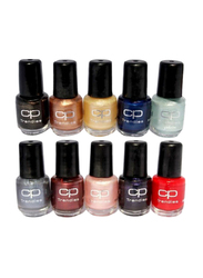 CP Trendies 10-Pieces Vibrant Tips Nail Polish Set,  4ml,  Multicolor