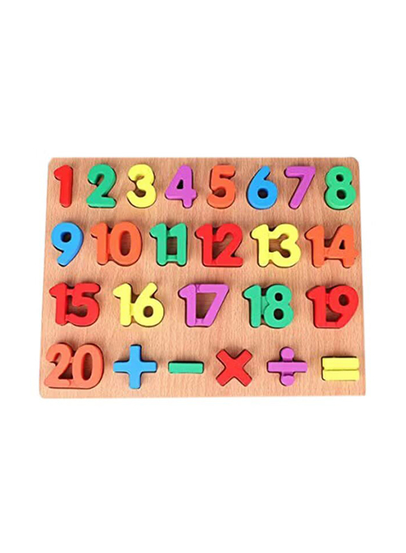 Wooden Numbers Puzzle, Multicolour, Ages 3+