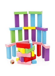 Toppling Tower Wooden Colour Blocks, 51 Pieces, Ages 3+, Multicolour