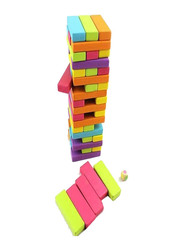 54-Piece Jenga Stacking Blocks Board Game Set, 54 Pieces, Ages 3+, Multicolour