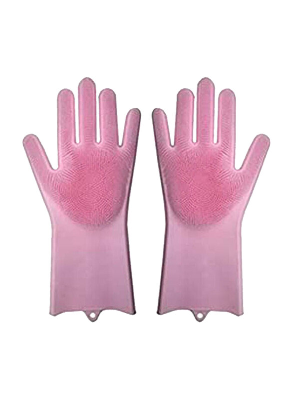 

Generic Magic Reuseable Silicone Gloves with Wash Scrubber Kitchen Gloves, 1 Pair