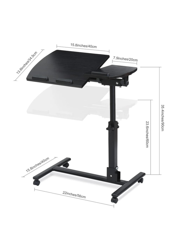 Langria Laptop Stand Rolling Cart for Laptop, Black