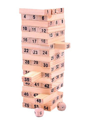 Wooden Domino Toys Tower Set, 54 Pieces, Ages 3+