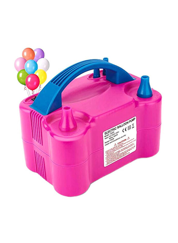 

Generic Portable Dual Nozzle Electric Air Balloon Pump, Pink/Blue