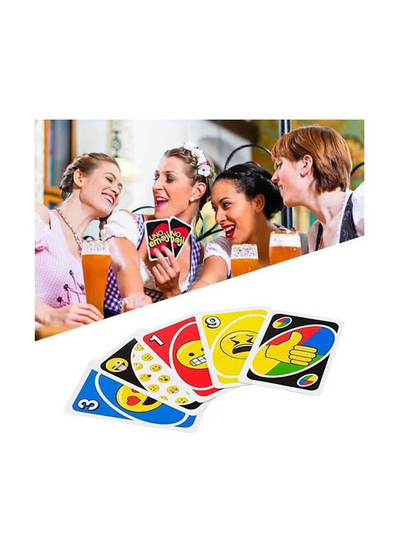 Uno Emoji Theme Card Game, Multicolour