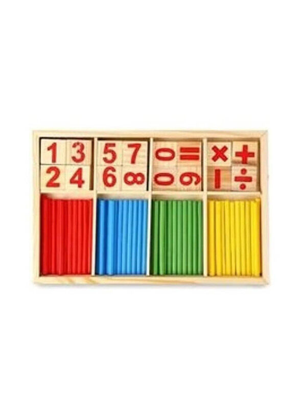 

BJM Montessori Wooden Math Game Sticks Toy, 76 Pieces, Ages 3+