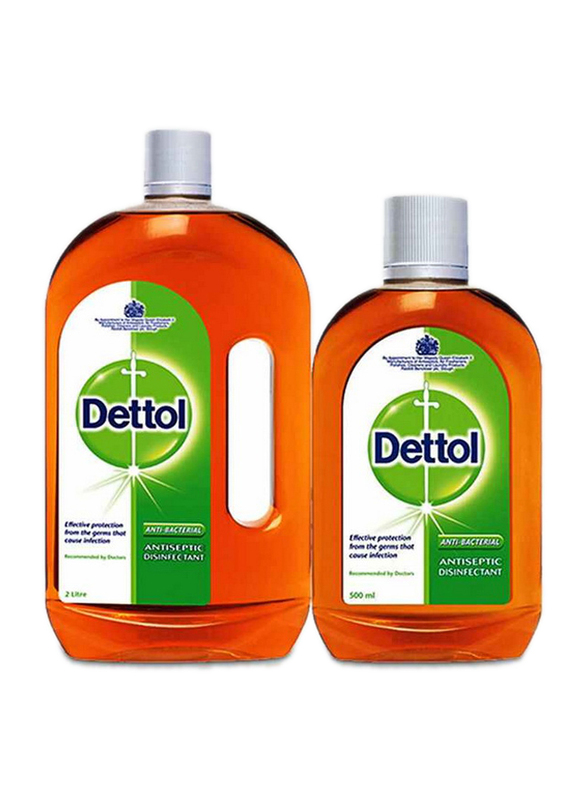 Dettol Anti Bacterial Antiseptic Disinfectant Liquid, 2 Liter + 500ml