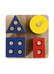 Wooden Geometric Sorting Building Blocks Set, Ages 3+