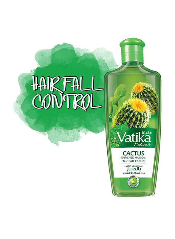 Dabur Vatika Cactus Enriched Hair Fall Control Oil for All Hair Types, 300ml