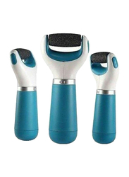 Electric Feet Care Callus Remover, Blue/White/Black, 3 Pieces