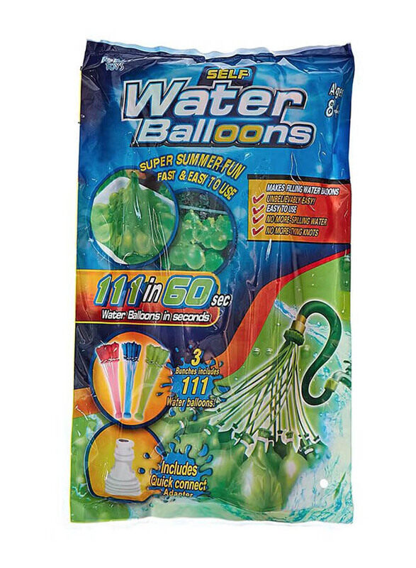 

Generic 111-Piece Self Sealing Water Balloon Set, Ages 3+, Multicolour