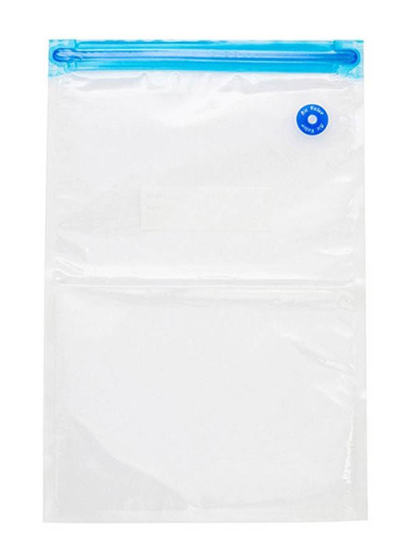 5-Piece Vacuum Storage Bags Set, Clear/Blue