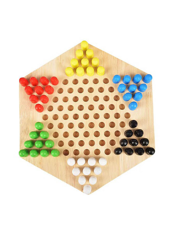 Viga Wooden Chinese Checkers Board Game, Brown