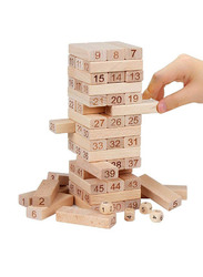 Jenga Wiss Stack Brain Teaser Toy Set, 54 Pieces, Ages 4+, 7.5 x 24cm, Beige