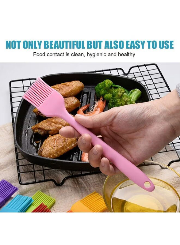 22cm Silicone Grilling Oil Brush, Pink