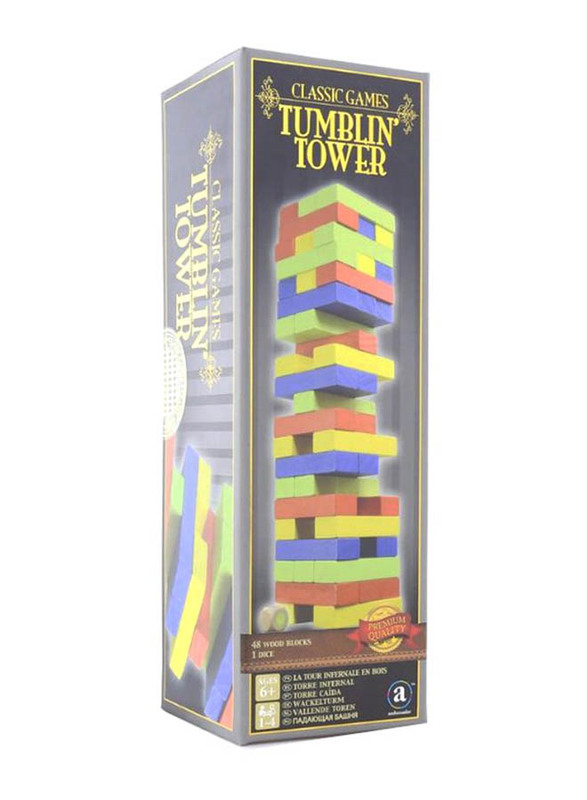 48-Piece Tower Stacking Blocks Game, 9845321456989, Ages 6+