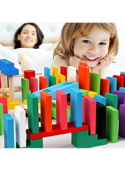 Wooden Dominos Blocks Set, Kids Game Educational Play Toy, Domino Racing Toy Game, Ages 6+