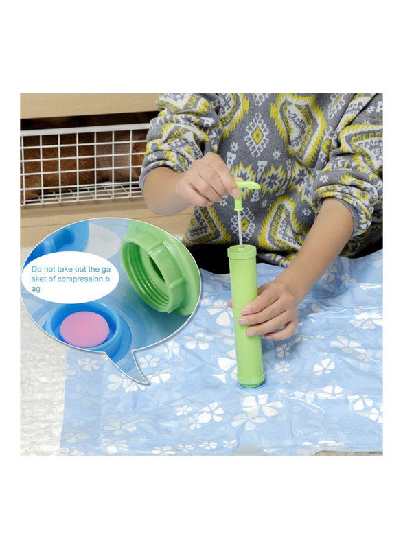 Vacuum Storage Bag Reusable Hand Pump, Blue