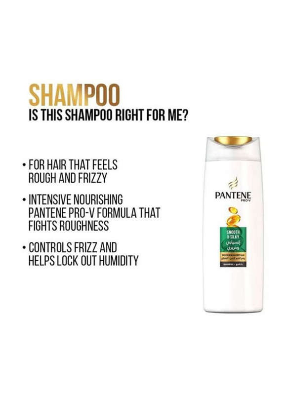 Pantene Pro-V Smooth and Silky Shampoo for All Hair Types, 2 x 400ml