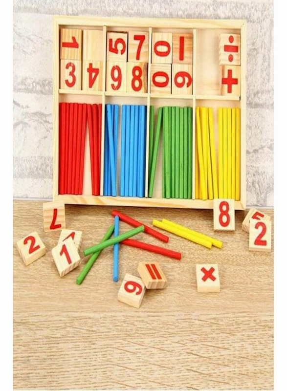 Montessori Wooden Math Game Sticks Toy, 76 Pieces, Ages 3+