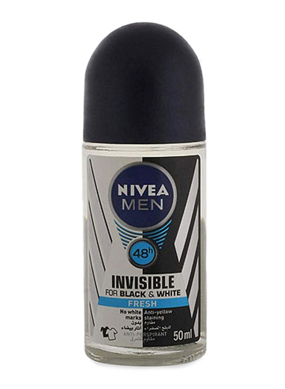 Nivea Men Invisible Black & White Fresh Roll On Deodorant, 50ml