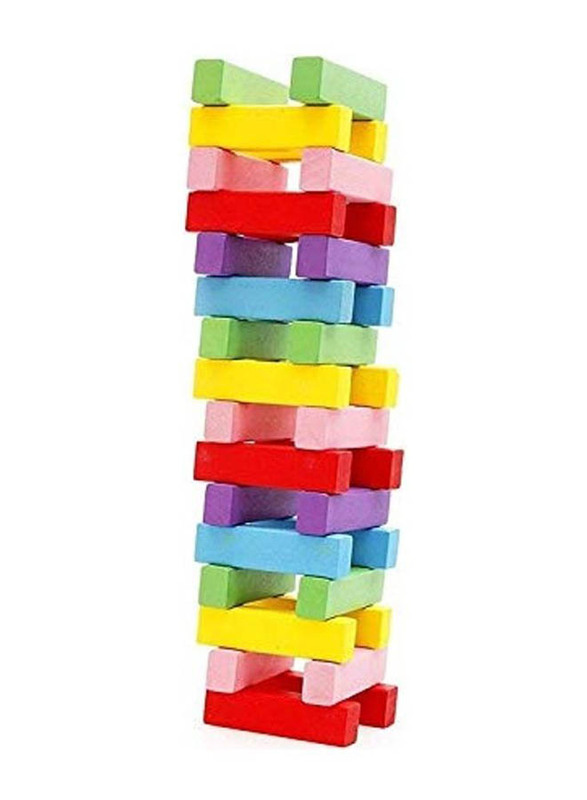 54-Piece Wooden Blocks Stacking Game, 07302BAIXXB08QN9FQ25, Ages 3+