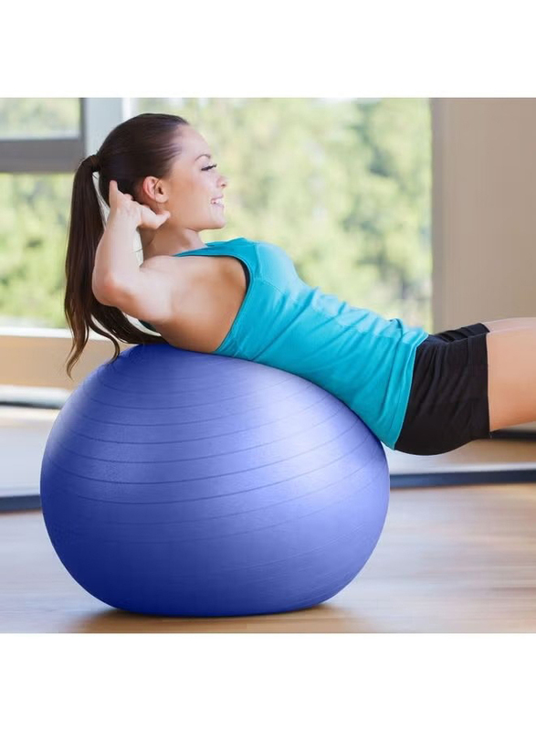 BJM Smooth Balance Gym Exercise Fitness Yoga Ball With Pump, 65Cm, Multicolour