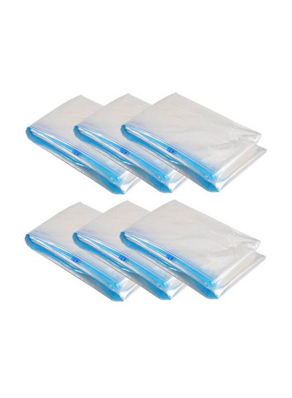 Reusable Vacuum Pillow Compressed Organizer Set, 6 Pieces, SVB036449, Clear