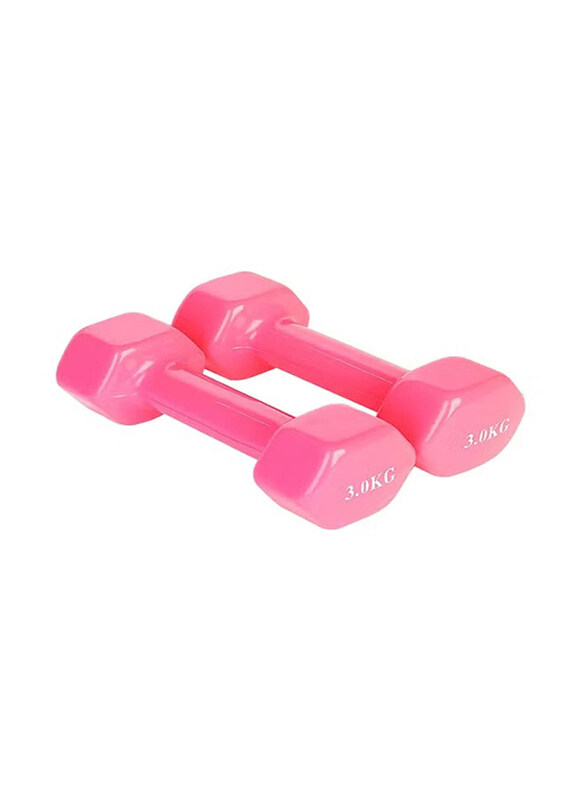 

Generic Hexagonal Dumbbell Set, 2 x 3KG, Pink