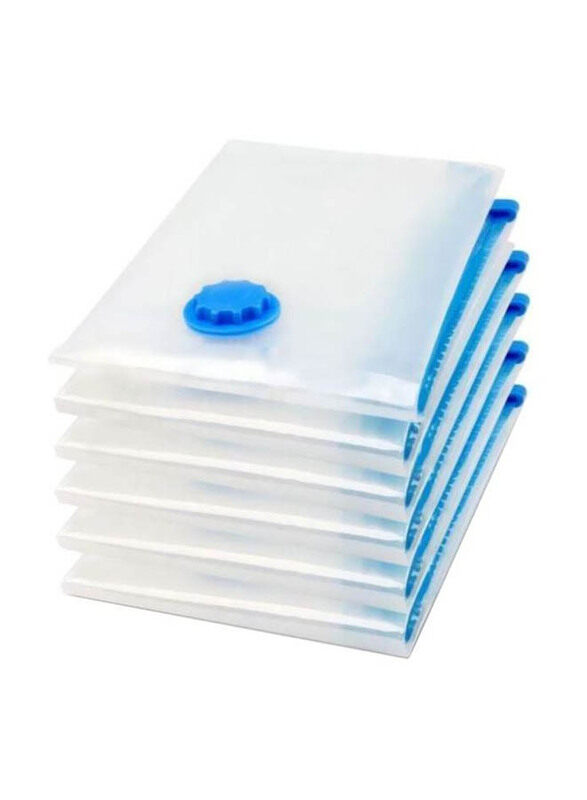 

Beauenty 6-Piece Vacuum Storage Bag Set, 60 x 80cm, Clear/Blue