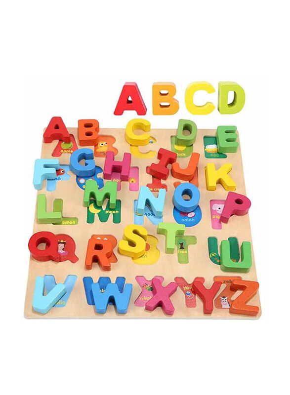 

Generic Wooden Alphabet Abc Chunky Puzzle Board With Animal Base Design, ABC-ANL01, Ages 3+