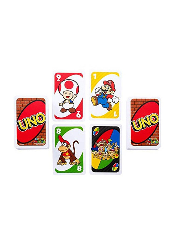 Uno Super Mario Card Game, Ages 7+, DRD00, Multicolour