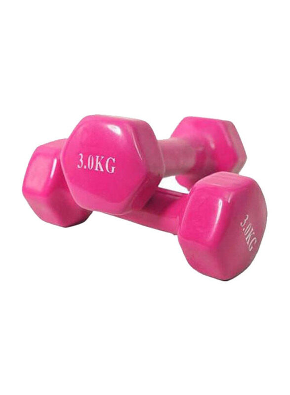 

Generic Vinyl Double Dumbbells Set, 2 x 3 KG, Pink